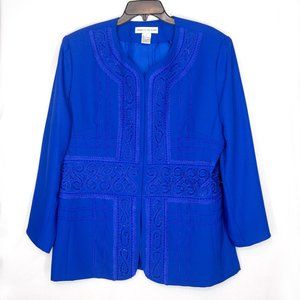 Blue Justin Taylor Jacket with Beads Size 16